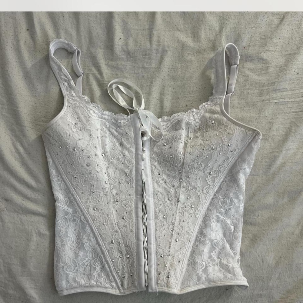 White Lace Corset Top
